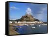 Mont Orgueil Castle, Gorey Harbour, Jersey, Channel Islands, UK-Robert Harding-Framed Stretched Canvas