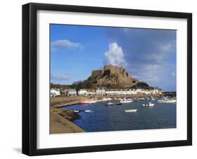 Mont Orgueil Castle, Gorey Harbour, Jersey, Channel Islands, UK-Robert Harding-Framed Photographic Print