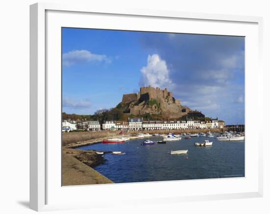 Mont Orgueil Castle, Gorey Harbour, Jersey, Channel Islands, UK-Robert Harding-Framed Photographic Print