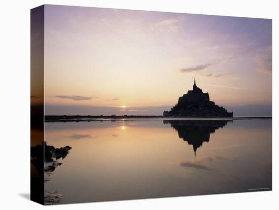 Mont Saint-Michel at Sunset, Unesco World Heritage Site, La Manche Region, Basse Normandie, France-Roy Rainford-Stretched Canvas