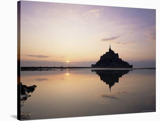 Mont Saint-Michel at Sunset, Unesco World Heritage Site, La Manche Region, Basse Normandie, France-Roy Rainford-Stretched Canvas