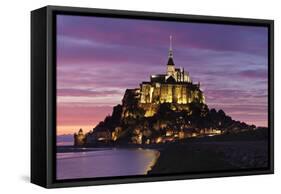Mont Saint Michel at Sunset-Markus Lange-Framed Stretched Canvas