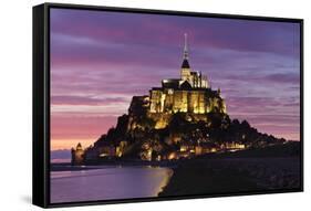 Mont Saint Michel at Sunset-Markus Lange-Framed Stretched Canvas