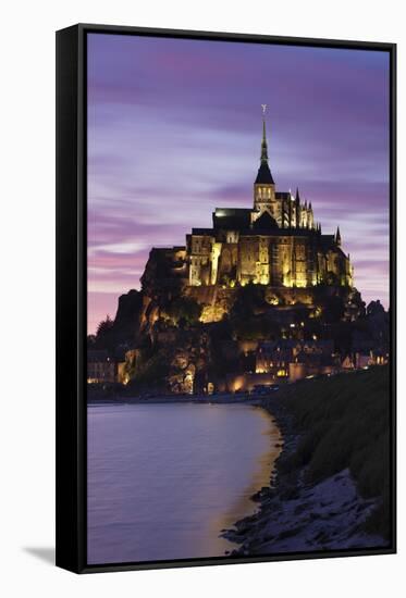 Mont Saint Michel at Sunset-Markus Lange-Framed Stretched Canvas