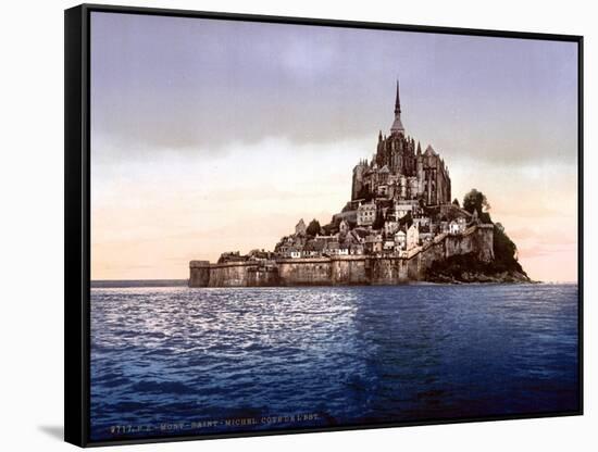 Mont Saint-Michel, France, 1890s-Science Source-Framed Stretched Canvas