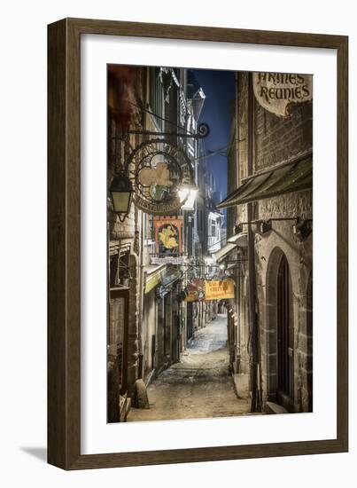 Mont Saint Michel La Grande Rue-Philippe Manguin-Framed Premium Photographic Print