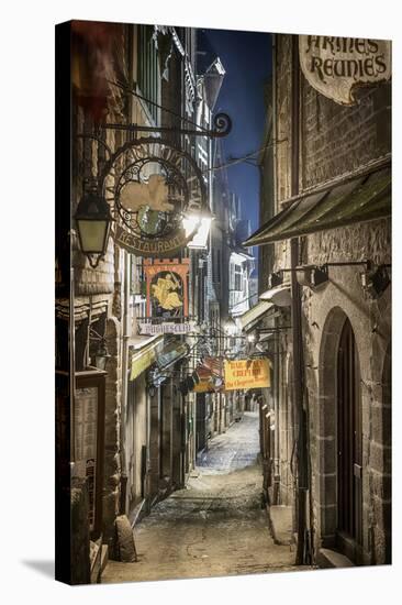 Mont Saint Michel La Grande Rue-Philippe Manguin-Stretched Canvas