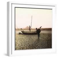 Mont-Saint-Michel (Manche), Fishing on the Shore-Leon, Levy et Fils-Framed Photographic Print