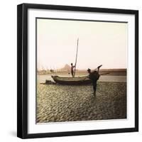 Mont-Saint-Michel (Manche), Fishing on the Shore-Leon, Levy et Fils-Framed Premium Photographic Print