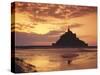 Mont Saint-Michel (Mont St. Michel) at Sunset, La Manche Region, Normandy, France, Europe-Roy Rainford-Stretched Canvas