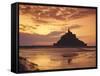 Mont Saint-Michel (Mont St. Michel) at Sunset, La Manche Region, Normandy, France, Europe-Roy Rainford-Framed Stretched Canvas