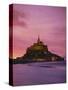 Mont Saint-Michel (Mont St. Michel) at Sunset, La Manche Region, Normandy, France, Europe-Roy Rainford-Stretched Canvas