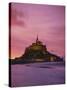 Mont Saint-Michel (Mont St. Michel) at Sunset, La Manche Region, Normandy, France, Europe-Roy Rainford-Stretched Canvas