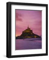 Mont Saint-Michel (Mont St. Michel) at Sunset, La Manche Region, Normandy, France, Europe-Roy Rainford-Framed Photographic Print