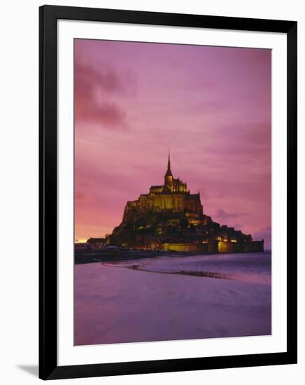 Mont Saint-Michel (Mont St. Michel) at Sunset, La Manche Region, Normandy, France, Europe-Roy Rainford-Framed Photographic Print