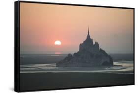 Mont Saint Michel Sunset-Philippe Manguin-Framed Stretched Canvas
