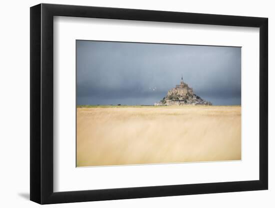 Mont Saint Michel under grey sky-Philippe Manguin-Framed Photographic Print