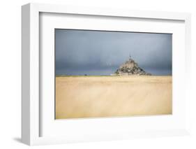 Mont Saint Michel under grey sky-Philippe Manguin-Framed Photographic Print