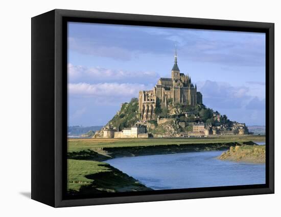 Mont Saint Michel, Unesco World Heritage Site, Manche, Normandy, France-Bruno Morandi-Framed Stretched Canvas