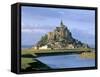 Mont Saint Michel, Unesco World Heritage Site, Manche, Normandy, France-Bruno Morandi-Framed Stretched Canvas