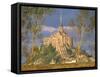 Mont Saint Michel, Unesco World Heritage Site, Manche, Normandy, France-Bruno Morandi-Framed Stretched Canvas