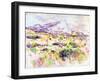 Mont Sainte-Victoire from Les Lauves, 1902-06 (W/C & Graphite on Paper)-Paul Cezanne-Framed Giclee Print