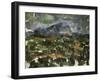 Mont Sainte Victoire Seen from Les Lauves, 1902/06-Paul Cézanne-Framed Giclee Print