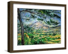 Mont Sainte-Victoire with Large Pine-Tree, circa 1887-Paul Cézanne-Framed Giclee Print