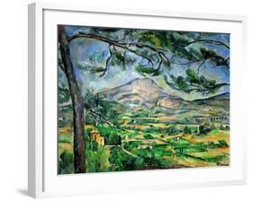 Mont Sainte-Victoire with Large Pine-Tree, circa 1887-Paul Cézanne-Framed Giclee Print