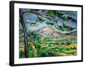 Mont Sainte-Victoire with Large Pine-Tree, circa 1887-Paul Cézanne-Framed Giclee Print