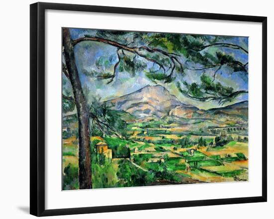 Mont Sainte-Victoire with Large Pine-Tree, circa 1887-Paul Cézanne-Framed Giclee Print