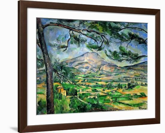 Mont Sainte-Victoire with Large Pine-Tree, circa 1887-Paul Cézanne-Framed Giclee Print