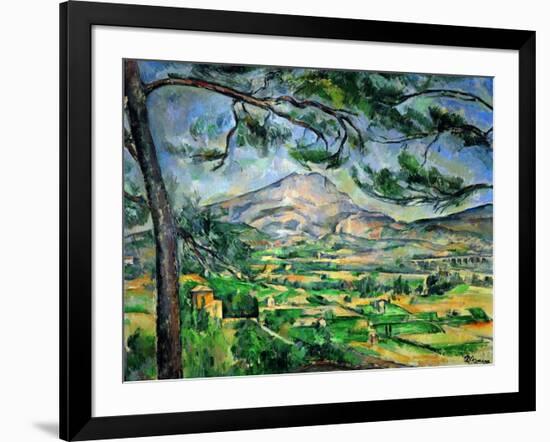 Mont Sainte-Victoire with Large Pine-Tree, circa 1887-Paul Cézanne-Framed Giclee Print