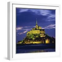 Mont St. Michel, Illuminated at Dusk, La Manche Region, Basse-Normandie, France-Roy Rainford-Framed Photographic Print