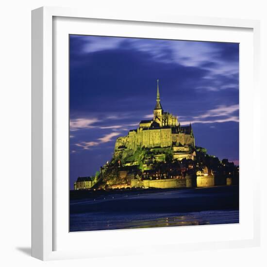 Mont St. Michel, Illuminated at Dusk, La Manche Region, Basse-Normandie, France-Roy Rainford-Framed Photographic Print