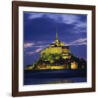 Mont St. Michel, Illuminated at Dusk, La Manche Region, Basse-Normandie, France-Roy Rainford-Framed Photographic Print