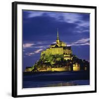 Mont St. Michel, Illuminated at Dusk, La Manche Region, Basse-Normandie, France-Roy Rainford-Framed Photographic Print