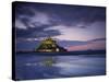 Mont St. Michel, Illuminated at Dusk, La Manche Region, Basse-Normandie, France-Rainford Roy-Stretched Canvas