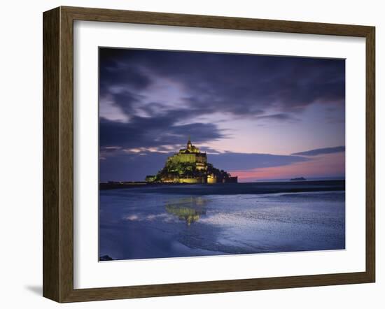 Mont St. Michel, Illuminated at Dusk, La Manche Region, Basse-Normandie, France-Rainford Roy-Framed Photographic Print