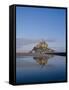 Mont St. Michel (Mont Saint-Michel) Reflected in Water, Manche, Normandy, France, Europe-Charles Bowman-Framed Stretched Canvas