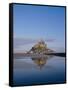 Mont St. Michel (Mont Saint-Michel) Reflected in Water, Manche, Normandy, France, Europe-Charles Bowman-Framed Stretched Canvas