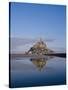 Mont St. Michel (Mont Saint-Michel) Reflected in Water, Manche, Normandy, France, Europe-Charles Bowman-Stretched Canvas