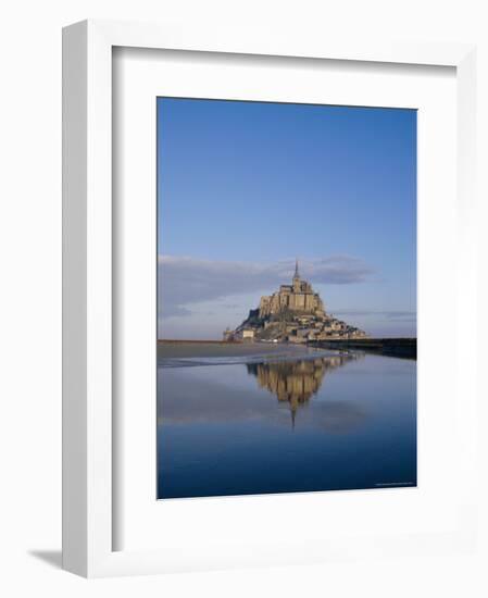 Mont St. Michel (Mont Saint-Michel) Reflected in Water, Manche, Normandy, France, Europe-Charles Bowman-Framed Photographic Print