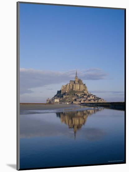 Mont St. Michel (Mont Saint-Michel) Reflected in Water, Manche, Normandy, France, Europe-Charles Bowman-Mounted Photographic Print