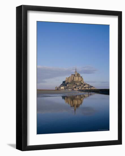 Mont St. Michel (Mont Saint-Michel) Reflected in Water, Manche, Normandy, France, Europe-Charles Bowman-Framed Photographic Print