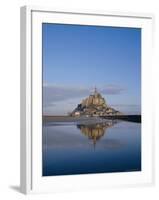 Mont St. Michel (Mont Saint-Michel) Reflected in Water, Manche, Normandy, France, Europe-Charles Bowman-Framed Photographic Print