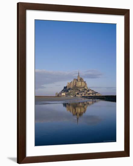 Mont St. Michel (Mont Saint-Michel) Reflected in Water, Manche, Normandy, France, Europe-Charles Bowman-Framed Photographic Print