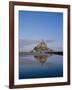 Mont St. Michel (Mont Saint-Michel) Reflected in Water, Manche, Normandy, France, Europe-Charles Bowman-Framed Photographic Print