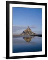 Mont St. Michel (Mont Saint-Michel) Reflected in Water, Manche, Normandy, France, Europe-Charles Bowman-Framed Photographic Print