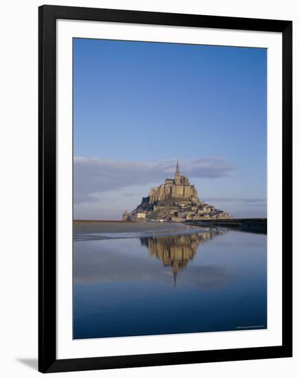 Mont St. Michel (Mont Saint-Michel) Reflected in Water, Manche, Normandy, France, Europe-Charles Bowman-Framed Photographic Print